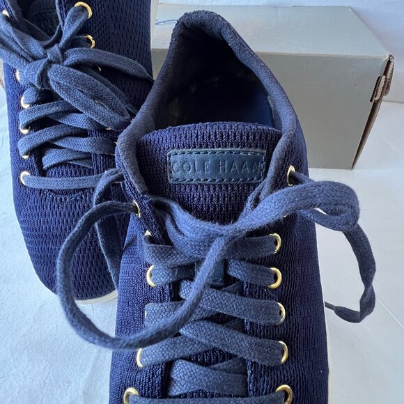 Cole Haan Grand.OS Navy Knit Lace Up Fashion Sneakers, W10504, Size 8, EC! - Picture 13 of 14